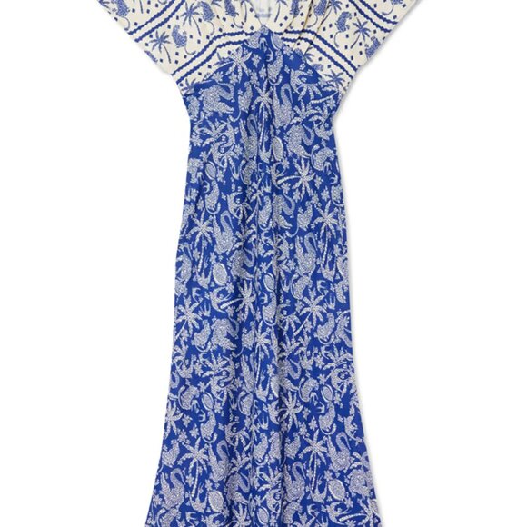 NWT ATHLETA Never Fully Dressed Blue Mosaic Elodie Dress Size 8 - Picture 4 of 9